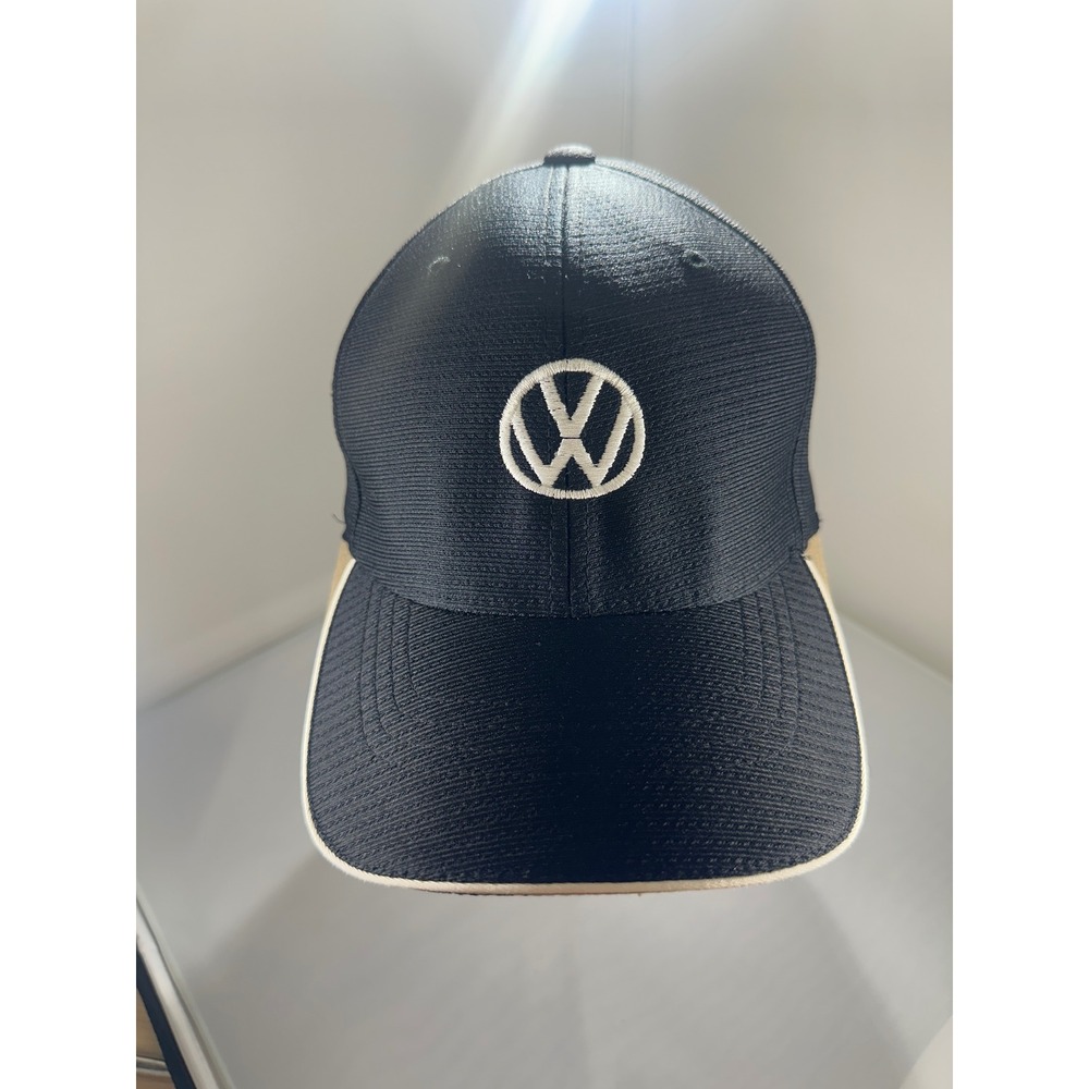Volkswagen VW Flexfit Baseball Hat Black Logo Stretch Cap Yupoong